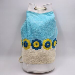 TOCCA Vintage RARE HTF Terrycloth Floral Beach Sack Backpack Bag